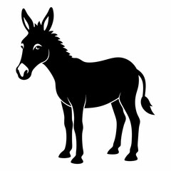 silhouette of a donkey, donkey vector illustration, animal vector art, donkey silhouette, pet vector icon, eps, donkey cartoon