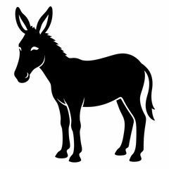 silhouette of a donkey, donkey vector illustration, animal vector art, donkey silhouette, pet vector icon, eps, donkey cartoon