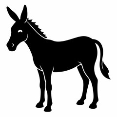 silhouette of a donkey, donkey vector illustration, animal vector art, donkey silhouette, pet vector icon, eps, donkey cartoon
