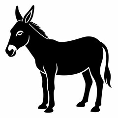 silhouette of a donkey, donkey vector illustration, animal vector art, donkey silhouette, pet vector icon, eps, donkey cartoon