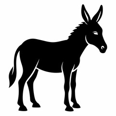 silhouette of a donkey, donkey vector illustration, animal vector art, donkey silhouette, pet vector icon, eps, donkey cartoon