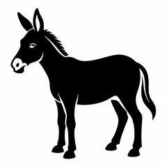 silhouette of a donkey, donkey vector illustration, animal vector art, donkey silhouette, pet vector icon, eps, donkey cartoon