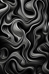 Monochrome Swirls: A Dazzling Display of Abstract Chaos And Harmony