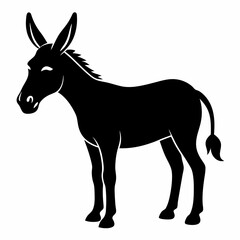 silhouette of a donkey, donkey vector illustration, animal vector art, donkey silhouette, pet vector icon, eps, donkey cartoon