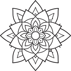 Mandala pattern or Simple Floral Ideas for Coloring book page
