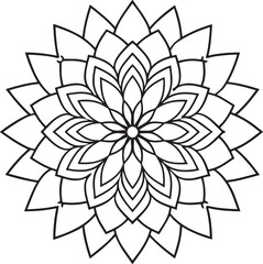 Fototapeta premium Mandala pattern or Simple Floral Ideas for Coloring book page