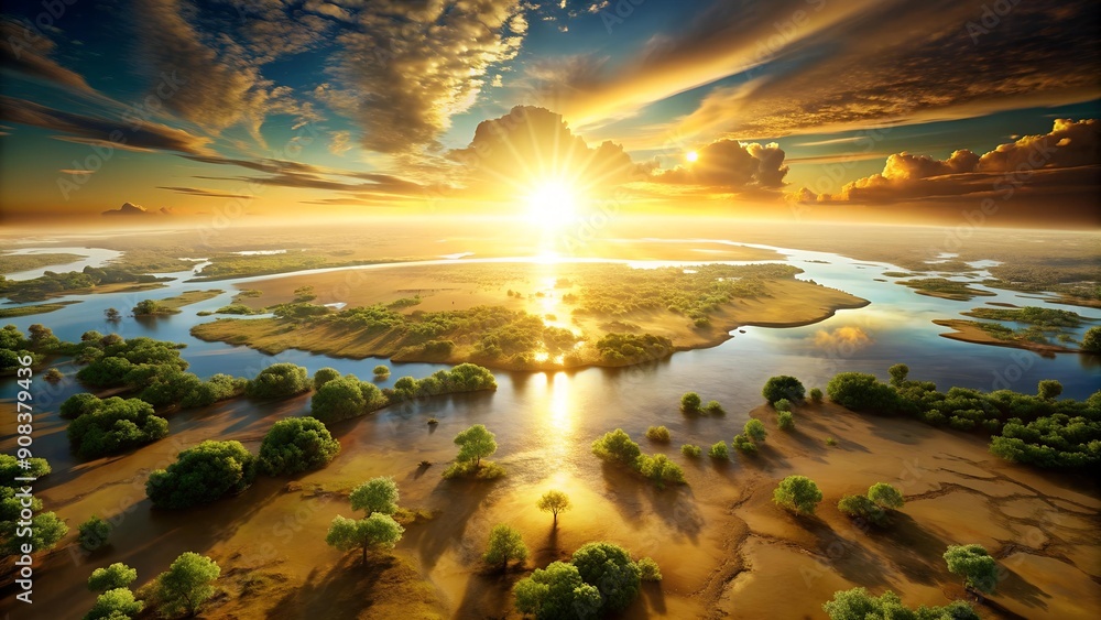 Poster the unfolding horizon: a visual depiction of the post-flood world generative ai