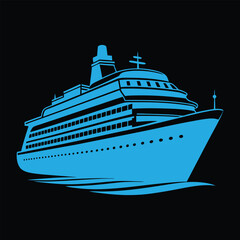 Obraz premium Cruise Ship Vector Silhouette Designs
