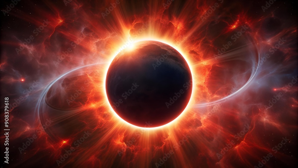 Poster crimson eclipse: a dramatic abstract noise composition generative ai