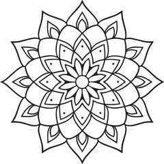 Mandala pattern or Simple Floral Ideas for Coloring book page