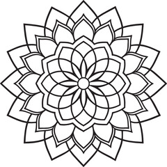 Mandala pattern or Simple Floral Ideas for Coloring book page