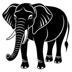 elephant isolated on white, elephant vector illustration, animal vector art, elephant silhouette, pet vector icon, eps, elephant cartoon
