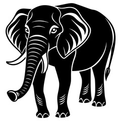 elephant isolated on white, elephant vector illustration, animal vector art, elephant silhouette, pet vector icon, eps, elephant cartoon
