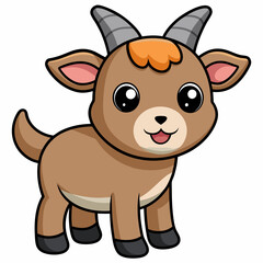 goat isolated on white, goat vector illustration, animal vector art, goat silhouette, pet vector icon, eps, goat cartoon