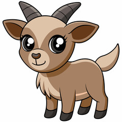goat isolated on white, goat vector illustration, animal vector art, goat silhouette, pet vector icon, eps, goat cartoon