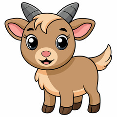 goat isolated on white, goat vector illustration, animal vector art, goat silhouette, pet vector icon, eps, goat cartoon