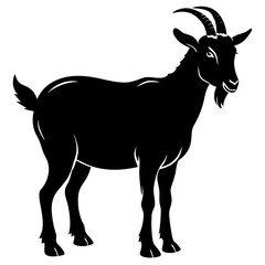 goat isolated on white, goat vector illustration, animal vector art, goat silhouette, pet vector icon, eps, goat cartoon