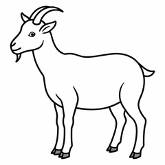 goat isolated on white, goat vector illustration, animal vector art, goat silhouette, pet vector icon, eps, goat cartoon