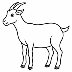 goat isolated on white, goat vector illustration, animal vector art, goat silhouette, pet vector icon, eps, goat cartoon