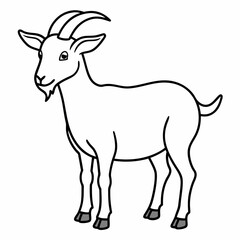 goat isolated on white, goat vector illustration, animal vector art, goat silhouette, pet vector icon, eps, goat cartoon