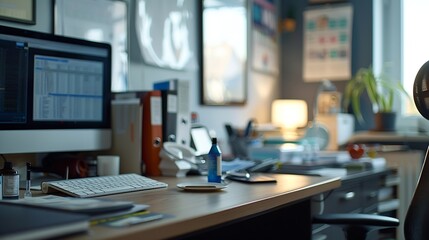 Health check doctors desk during health screening appointment : Generative AI
