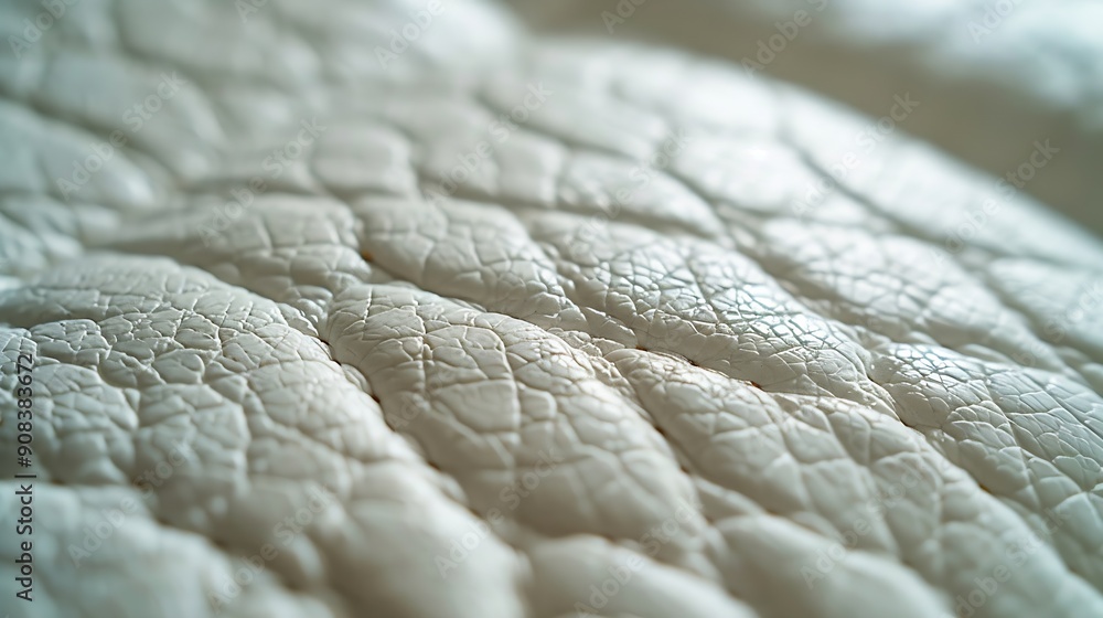 Poster closeup artificial leather white colour for texture background top view : generative ai