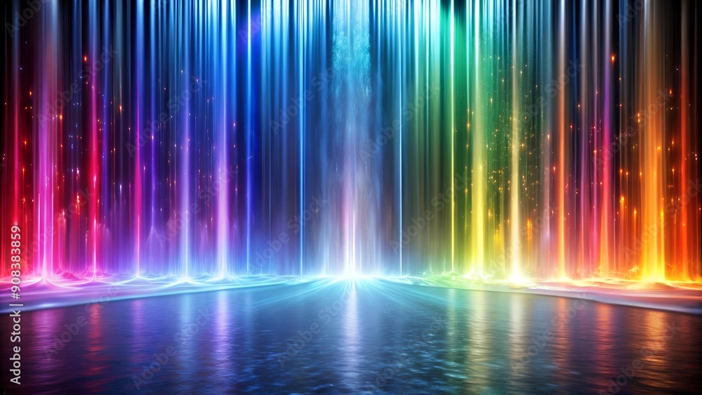 Poster luminary cascade: a flow of light in a prismatic embrace generative ai