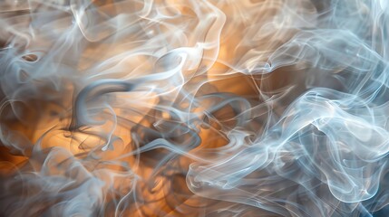 Fototapeta premium A close up of wispy white smoke with a brown background.