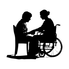 vector silhouette of a Caregiver