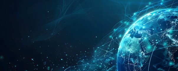 planet with connecting dot and line technology