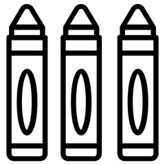 Crayon Icon in Line Style