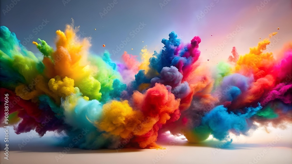 Aufkleber chromatic cascade: a symphony of color in motion generative ai