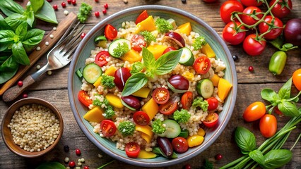 Vibrant Quinoa Salad with Summer Vegetables: A Symphony of Colors  generative AI