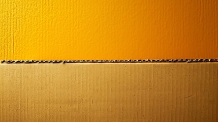 Blank Solid yellow orange tone color paint on environmental friendly cardboard box kraft paper texture background with space minimal style : Generative AI