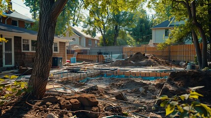 Backyard Construction  Day View : Generative AI
