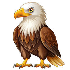 Fototapeta premium A cartoon eagle isolated on transparent background