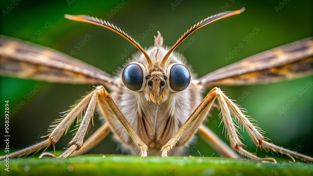 Poster a glimpse into the microcosm: a plume moth in close-up ai generated