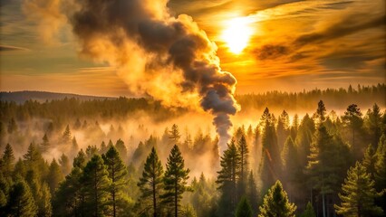 Whispers of Smoke in the Pines  AI Generated