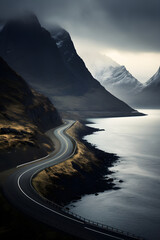 The Serenity of Fjord Road - A Scenic Drive Through Majestic Peaks and Calm Waters