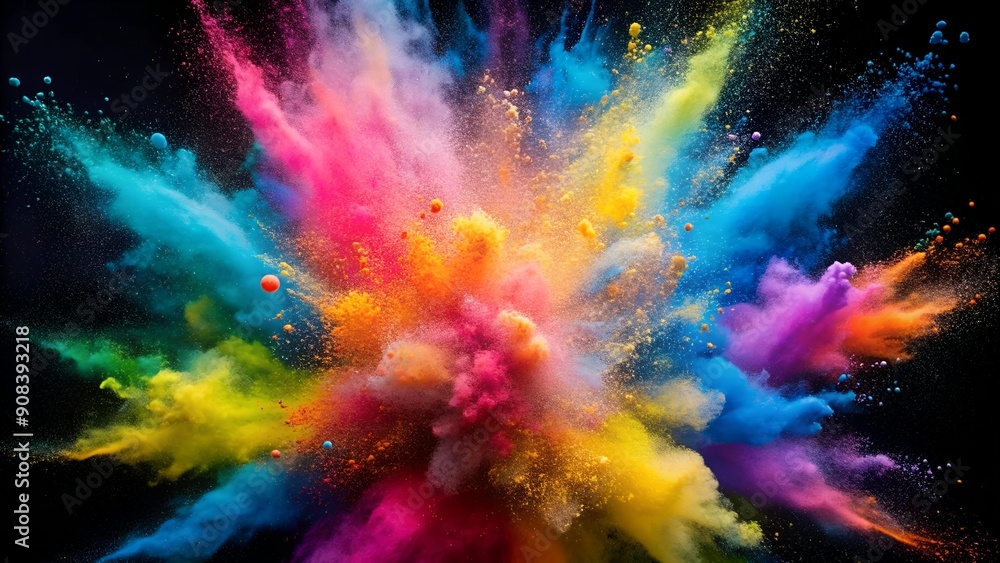Poster chromatic chaos: a symphony of color in motion generative ai