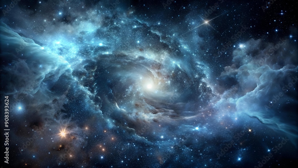 Poster black nebula: a cosmic void of noise and texture generative ai