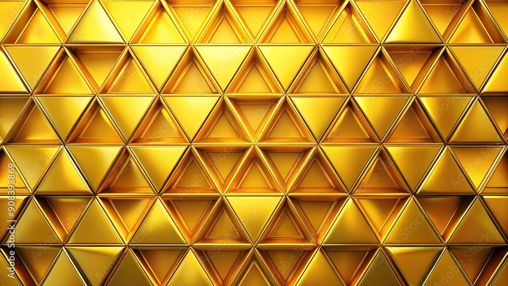 Poster golden triangles: a symphony of geometry and light generative ai