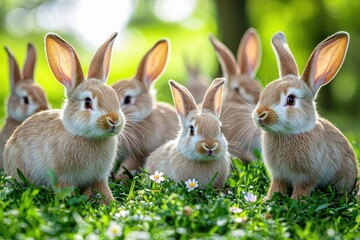 Fototapeta premium cute bunny in grass