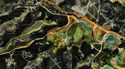 Detailed Landfill Gas Extraction Points Visualization on Geospatial Map