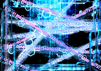 壁紙　サイバーなデザイン　ブルー