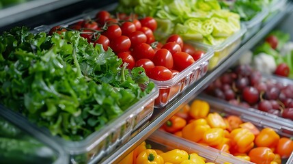 ingredients for mixed salad Topping Fridge  vegetarian background : Generative AI