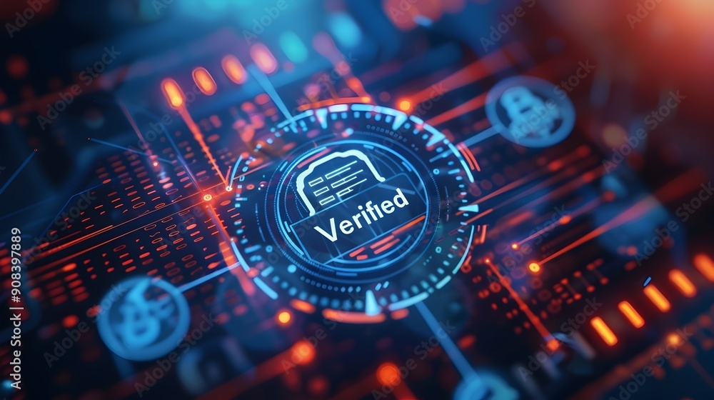 Aufkleber verified digital ledger showcasing anti-corruption blockchain transparency