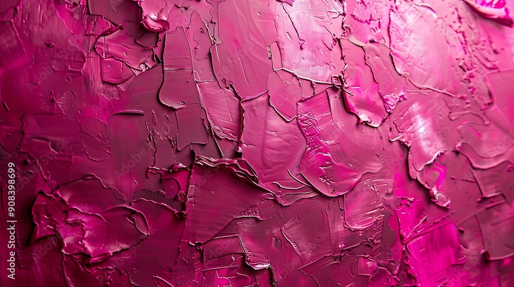 Poster Abstract viva magenta painted texture as background with copy space Shiny pattern in trendy color 2023 year Viva Magenta Vintage blank backdrop : Generative AI