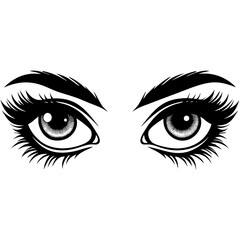 Fototapeta premium eyes isolated on white, eyes vector illustration, animal vector art, eye silhouette, pet vector icon, eps