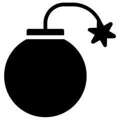 Bomb Icon in Solid Style